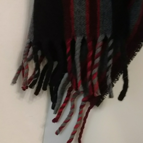 VTG Lambswool Striped Scarf Wrap - Picture 3 of 7